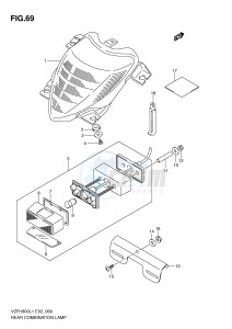 VZR1800 (E2) INTRUDER drawing REAR COMBINATION LAMP (VZR1800L1 E51)