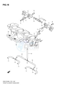 GSX-R1000 (E21) drawing THROTTLE BODY HOSE JOINT (GSX-R1000L1 E21)