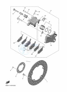 YZF690 YZF-R7 (BEB4) drawing REAR BRAKE CALIPER