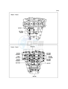 NINJA_ZX-10R ZX1000JEF FR XX (EU ME A(FRICA) drawing Crankcase Bolt Pattern