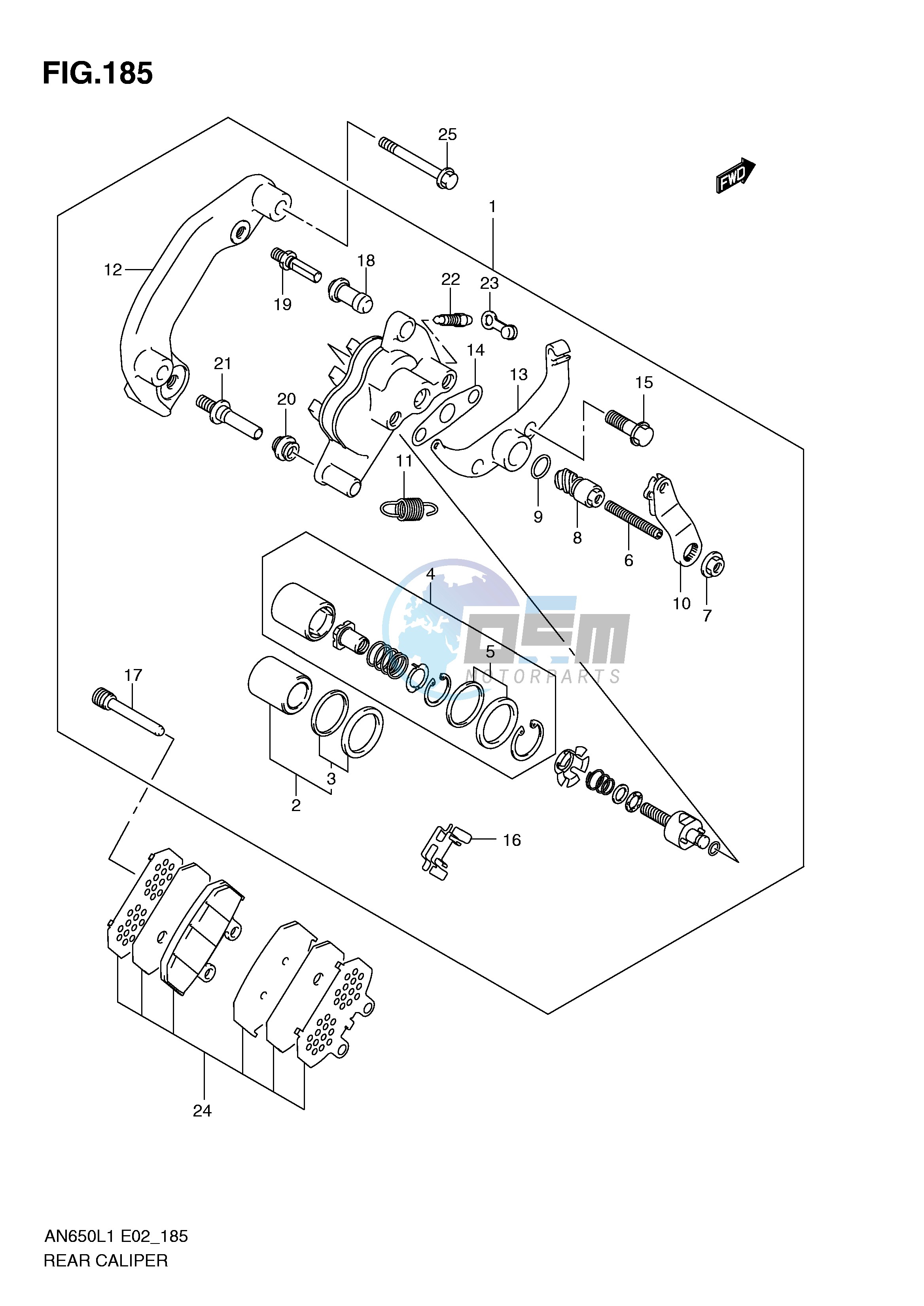 REAR CALIPER (AN650AL1 E19)