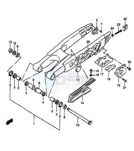 RM250 (T-V-W-X-Y) drawing REAR SWINGING ARM (MODEL T)