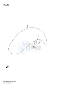 VLR1800 (E3-E28) drawing FRONT FENDER (VLR1800L1 E3)