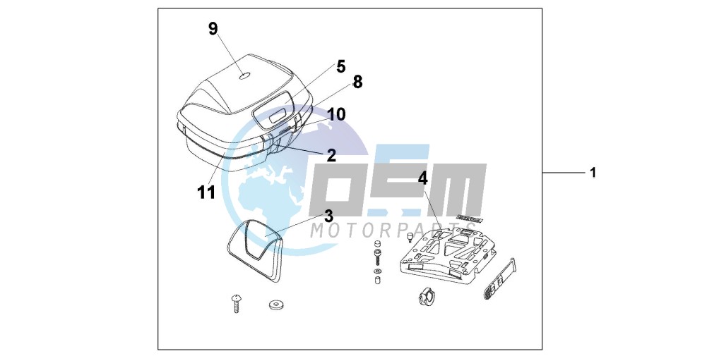 TOP BOX 45L PEARL MON BLUE