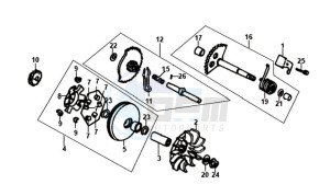 FIDDLE II 125 drawing DRIVE PULLEY - GEARED SHAFT