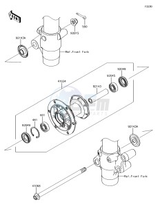 KX85 KX85CHF EU drawing Front Hub