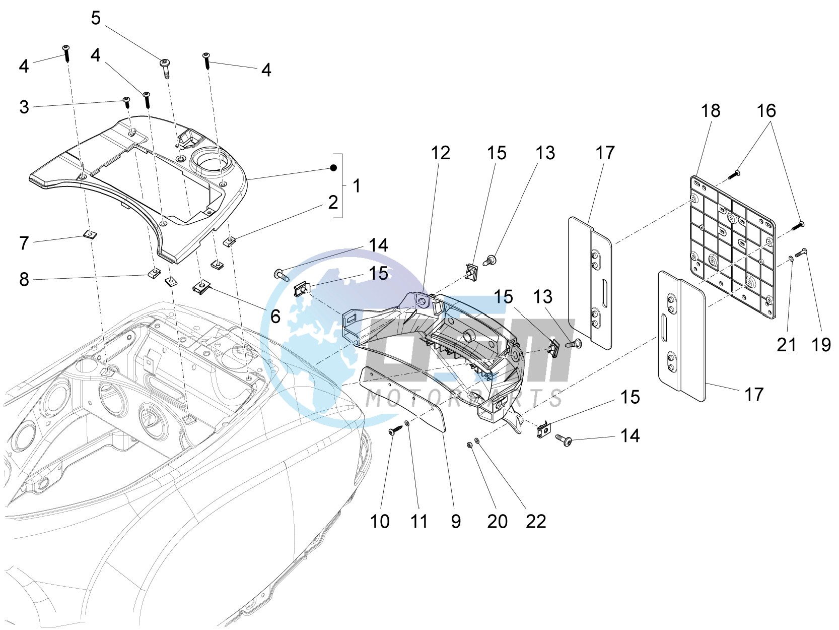 Rear cover - Splash guard