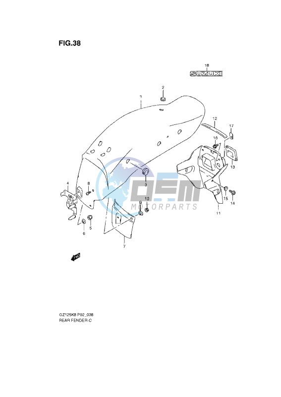 REAR FENDER K8