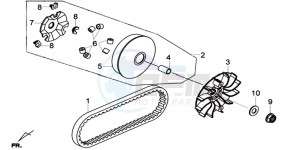 GTS 125I EURO4 SPORT L7 drawing CLUTCH / V BELT