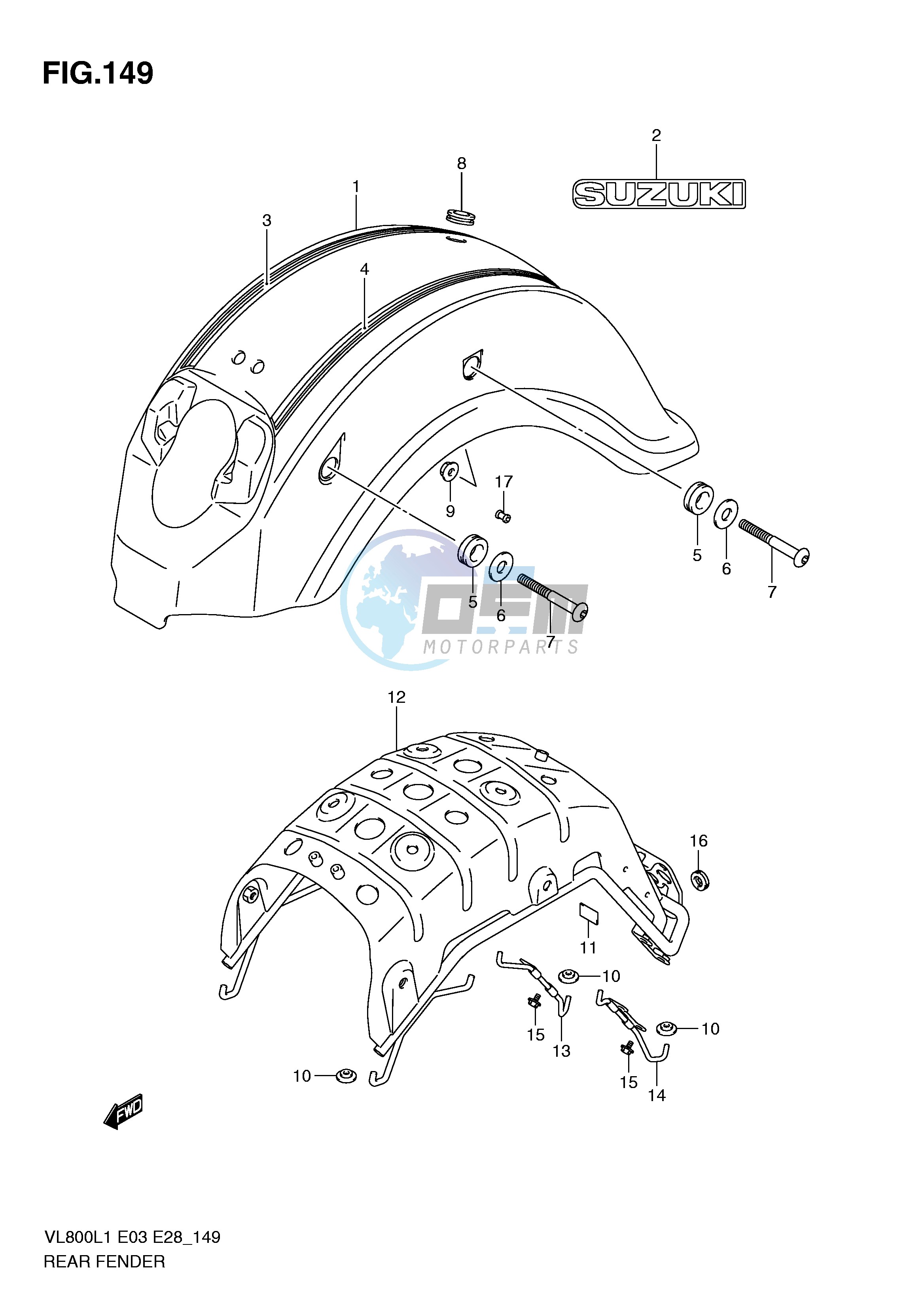 REAR FENDER (VL800CL1 E28)