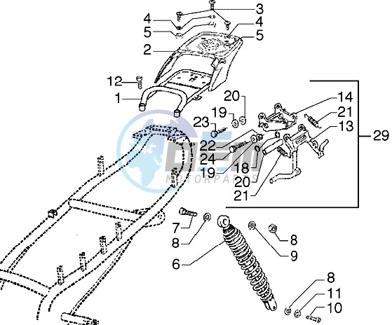 Rear shock absorber-Stand