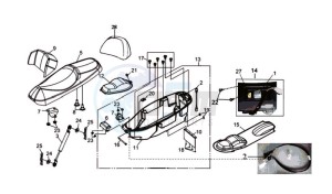 GTS 125 EURO 3 drawing BUDDYSEAT - HELMET BOX