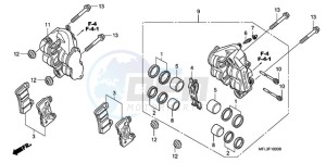 CBR1000RAA BR / ABS - (BR / ABS) drawing FRONT BRAKE CALIPER