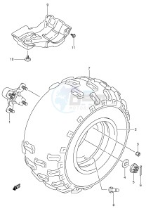 LT-Z250 (E28-E33) drawing LEFT REAR WHEEL