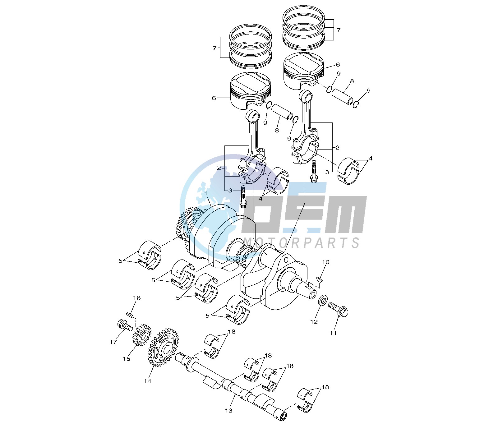 CRANKSHAFT AND PISTON