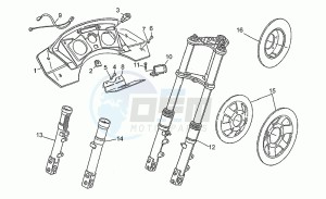 850 T5 Polizia VecchioTipo Polizia VecchioTipo drawing Front fork 850t5 carab.1989