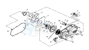 QUAD LANDER 300S drawing CRANKCASE COVER LEFT