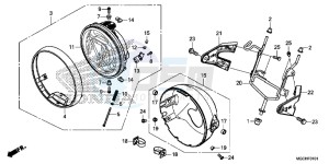 CB1100NAH UK - (E) drawing HEADLIGHT (CB1100CA/ CAD/ NA/ NAD)