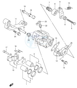 AN400 (E2) Burgman drawing REAR CALIPER (MODEL X Y)