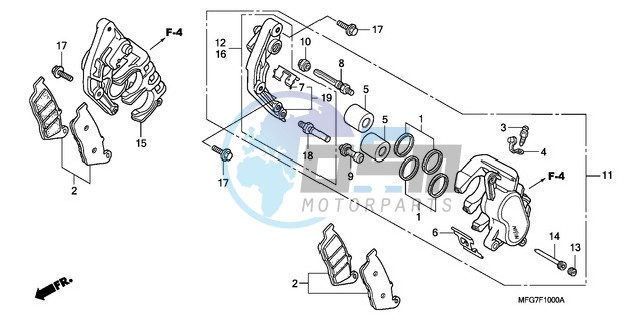 FRONT BRAKE CALIPER (CB600F/F3)