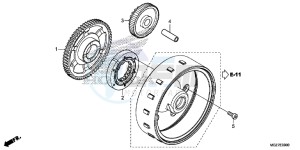 CB500XE CB500X ABS UK - (E) drawing STARTING CLUTCH