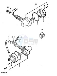 DR125S (E2) drawing TURN SIGNAL LAMP (E18)