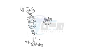 GPR NUDE SPORT - 50 CC drawing CRANKSHAFT - CYLINDER