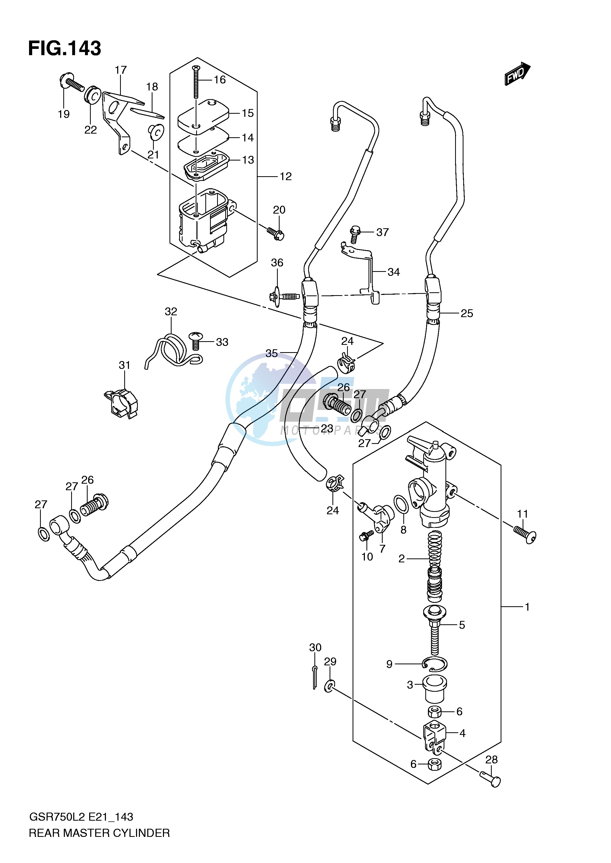 REAR MASTER CYLINDER (GSR750AUEL2 E21)