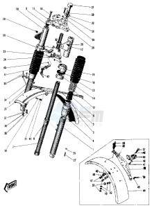 G3 SS A (-A) 90 drawing FRONT FORK  -- 69-73- -