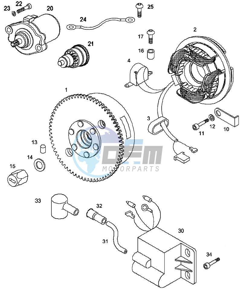 Magneto-electric starter mechanism