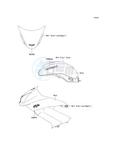 EX 650 C [NINJA 650R] (C9F) C9F drawing DECALS-- RED- --- CA,US- -