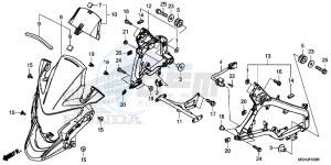 VFR1200XD Europe Direct - (ED) drawing UPPER COWL