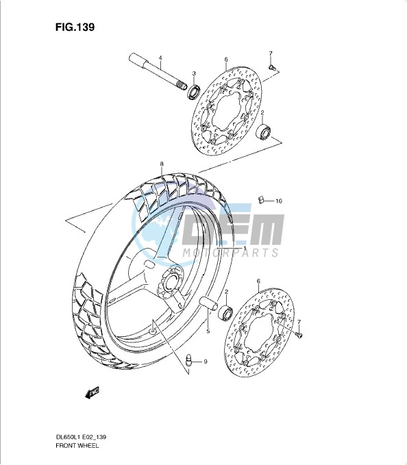 FRONT WHEEL (DL650UEL1 E19)