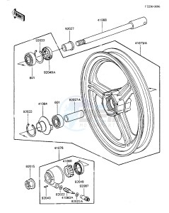 ZX 750 A [GPZ 750] (A1-A2) [GPZ 750] drawing FRONT WHEEL_HUB