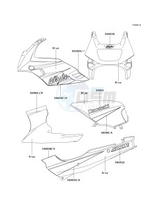 EX 500 D [NINJA 500R] (D10-D12) [NINJA 500R] drawing DECALS-- BLUE- --- D10_D11- -