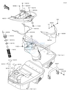 JET SKI ULTRA LX JT1500KHF EU drawing Hull Rear Fittings