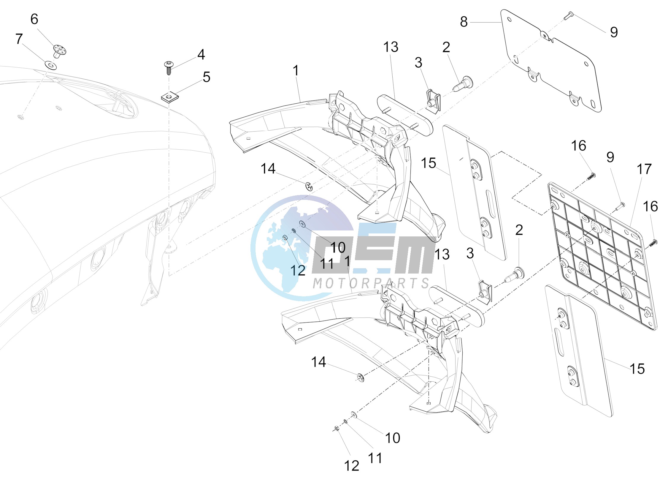 Rear cover - Splash guard