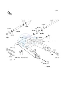 ZX 600 J [ZZR600] (J6F-J8F) J7F drawing SWINGARM