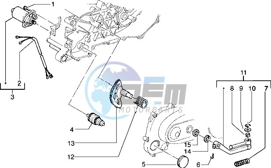 Starting motor-starter lever