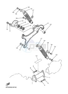 PW50 (2SA2 2SA3) drawing REAR ARM & SUSPENSION