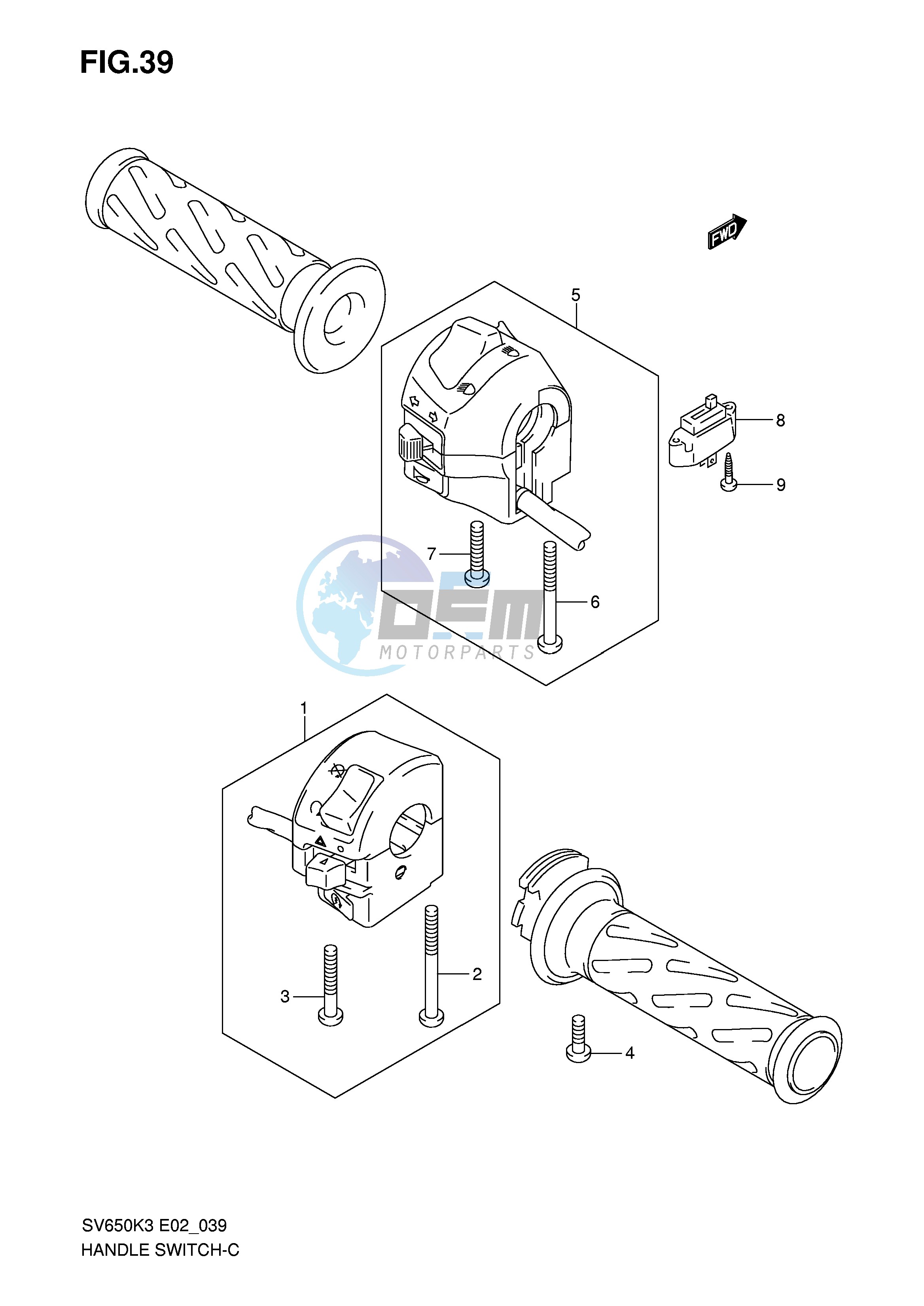 HANDLE SWITCH (SV650K3 K4 K5 K6 K7 UK3 UK4 UK5 UK6 UK7 UAK7)