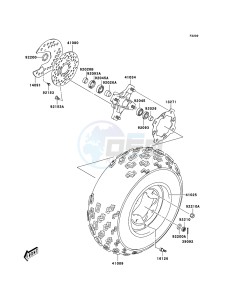 KFX400 KSF400A6F EU drawing Front Hub