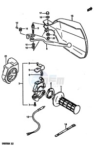 DR600R (E2) drawing RIGHT HANDLE SWITCH (MODEL H J K E18,MODEL K E24,E39)