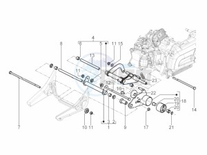 Beverly 125 RST 4T 4V ie E3 drawing Swinging arm