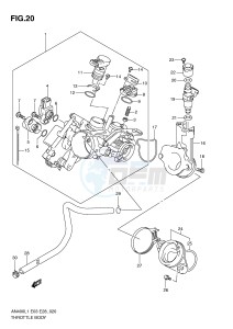 AN400 (E03) Burgman drawing THROTTLE BODY (AN400ZAL1 E33)