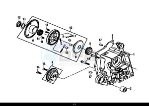 ORBIT III 50 (45 KM/H) (XE05W1-EU) (L8-M0) drawing R CRANK CASE-OIL PUMP ASSY