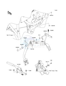 KAF 400 A [MULE 610 4X4] (A6F-AF) A7F drawing BRAKE PEDAL_THROTTLE LEVER