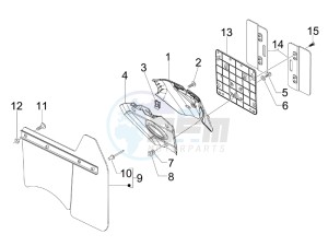 GTS 300 ie Touring drawing Rear cover - Splash guard