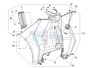 MP3 250 ie lt drawing Front glove-box - Knee-guard panel