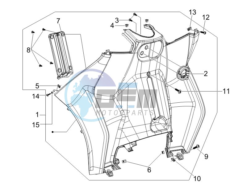 Front glove-box - Knee-guard panel